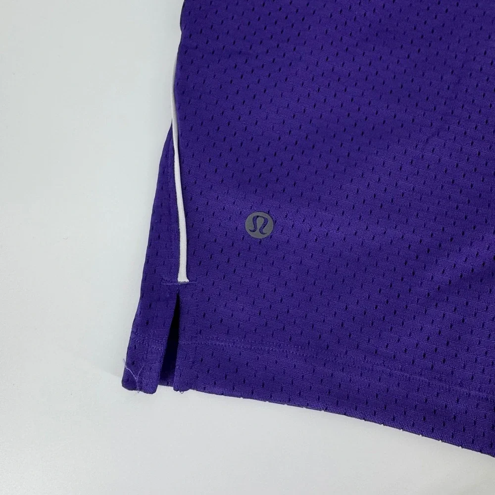 Lululemon Lined Mesh Shorts Purple Size L‎ Drawstring Athletic Run Gym